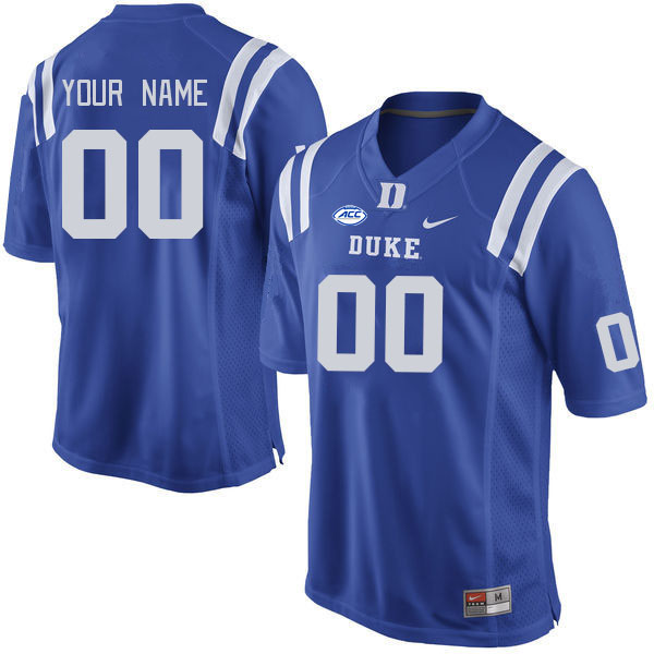 Custom Duke Blue Devils Name And Number College Football Jerseys Stithced-Royal - Click Image to Close